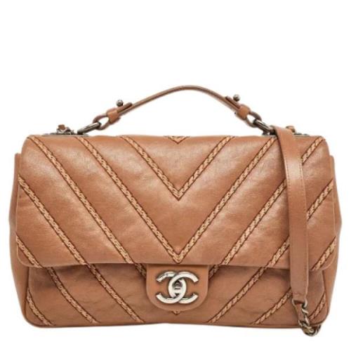 Chanel Vintage Pre-owned Laeder handvskor Brown, Dam