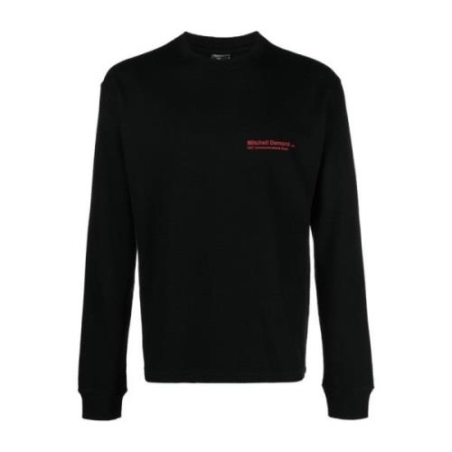 Gr10K Svart herr crew-neck tröja med kontrasterande tryck Black, Herr