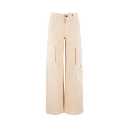 Parajumpers Wide Trousers Beige, Dam