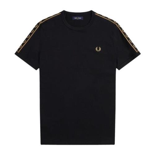 Fred Perry Tape Ringer T-Shirt - Svart/Svart Black, Herr