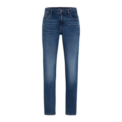 Hugo Boss Avslappnad Straight Cut Jeans Blue, Herr