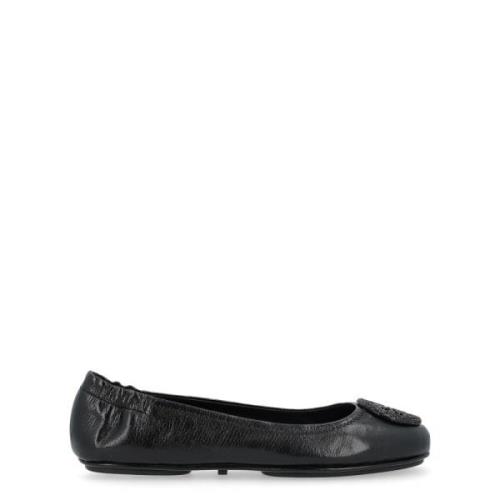 Tory Burch Svart Minnie Läder Ballerina Black, Dam