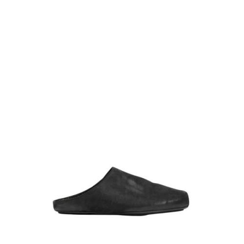 UMA Wang Svarta Nubuck Läder Balettskor Black, Dam