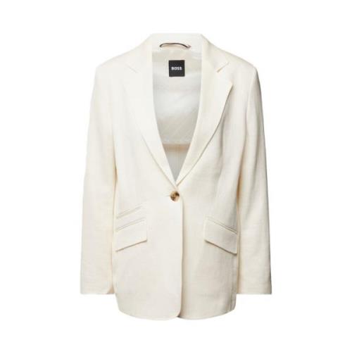 Hugo Boss Tidlös Linneblandning Blazer White, Unisex