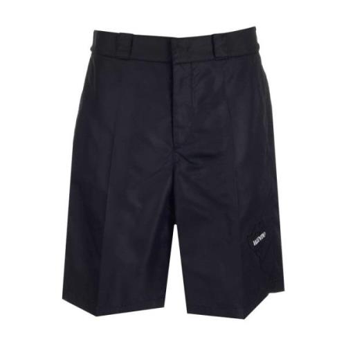 Valentino Svarta Nylon Shorts med Logotryck Black, Herr