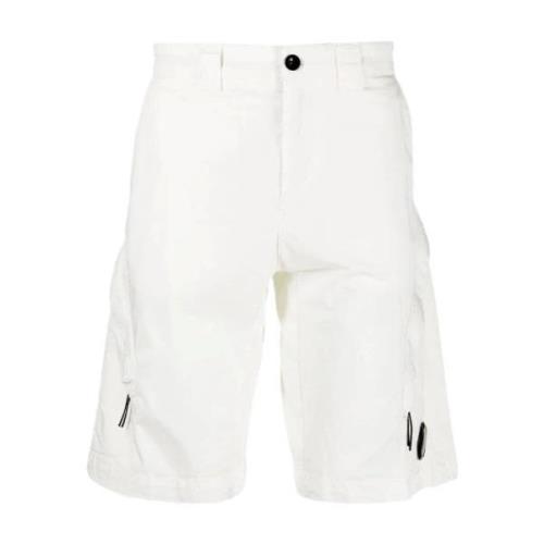 C.p. Company Cargo Bermuda Shorts i Vit Twill White, Herr