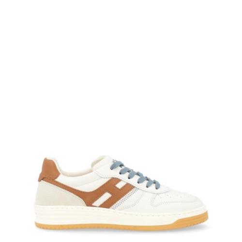 Hogan Vita lädersneakers med Cuoio-detaljer White, Herr