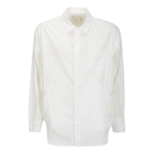 Sacai Bomull Poplin Skjorta White, Herr