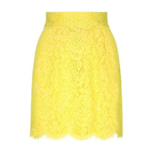 Dolce & Gabbana Gul Kort Kjol Yellow, Dam