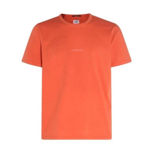 C.p. Company Orange Bomull T-shirt - Livlig Uppgradering Orange, Herr