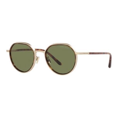 Giorgio Armani Matte Pale Gold/Green Sunglasses AR 6148 Yellow, Herr