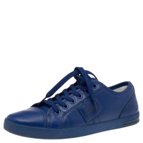 Dolce & Gabbana Pre-owned Pre-owned Laeder sneakers Blue, Dam