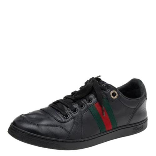 Gucci Vintage Pre-owned Laeder sneakers Black, Dam