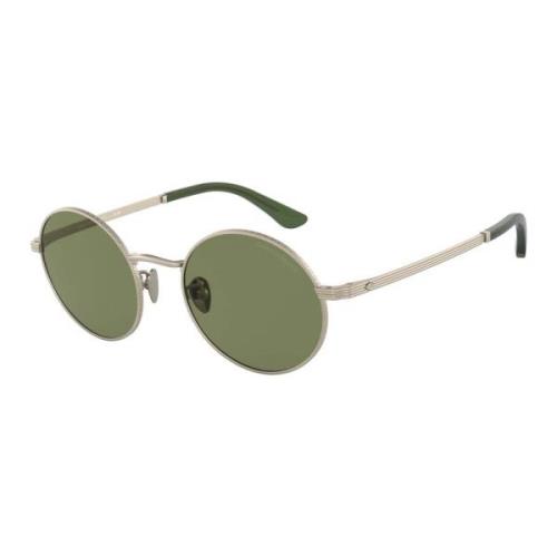 Giorgio Armani Matte Light Gold/Green Sunglasses AR 6144 Yellow, Herr