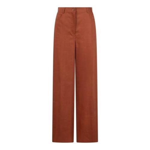 Alberta Ferretti Wide Trousers Brown, Dam