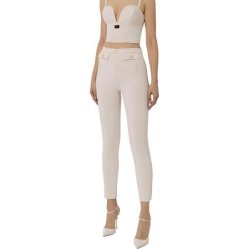 Elisabetta Franchi Trousers White, Dam