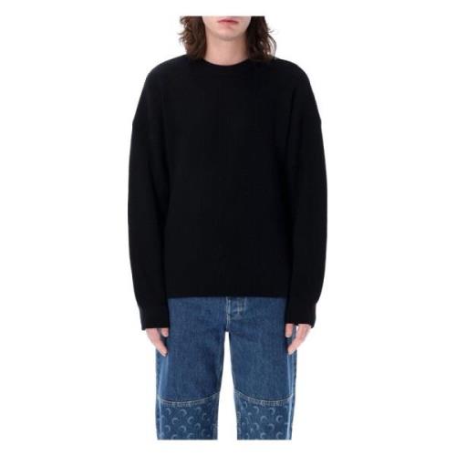 Marine Serre Round-neck Knitwear Black, Herr