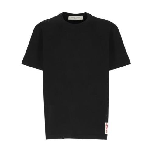 Golden Goose Svart Bomull T-shirt med Logopatch Black, Herr