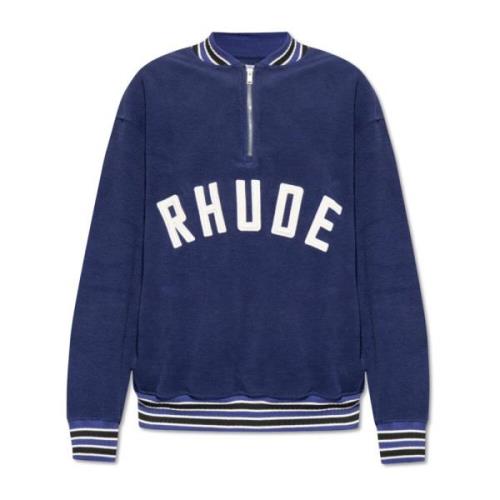 Rhude Bomullsweatshirt Blue, Herr