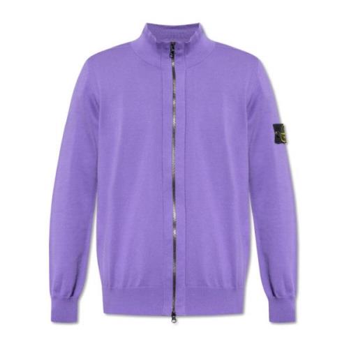 Stone Island Sweatshirt med logotyp Purple, Herr