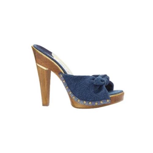 Jimmy Choo Pre-owned Pre-owned Bomull klackskor Blue, Dam