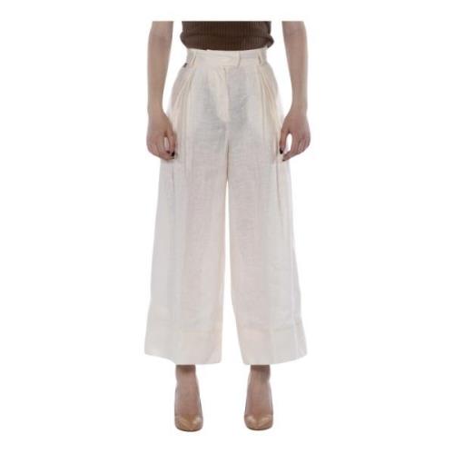 Manila Grace Cropped Trousers Beige, Dam