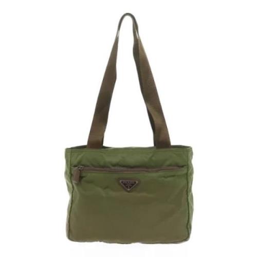 Prada Vintage Pre-owned Tyg totevskor Green, Dam