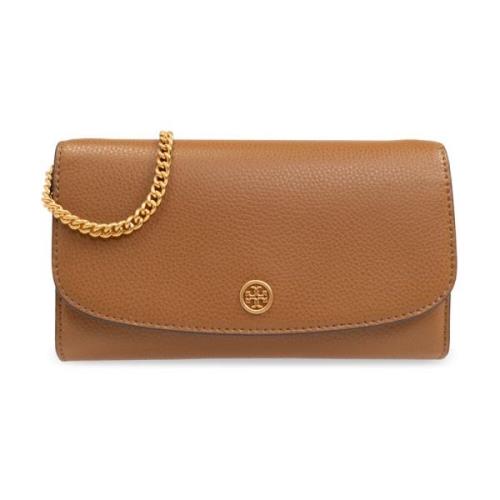 Tory Burch Robinson plånbok med kedja Brown, Dam