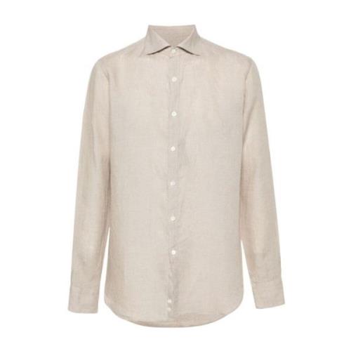 Canali Casual Shirts Beige, Herr