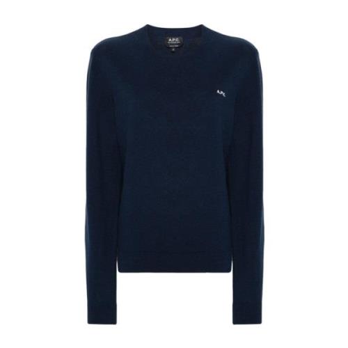 A.p.c. Round-neck Knitwear Blue, Dam