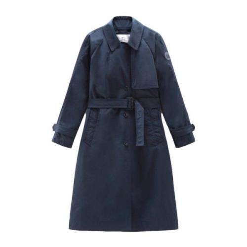 Woolrich Klassisk Blå Trenchcoat Blue, Dam