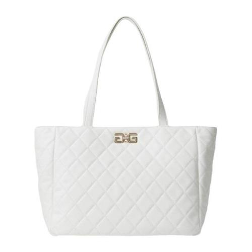 Gaëlle Paris Vit Quiltad Maxi Shopper Väska White, Dam