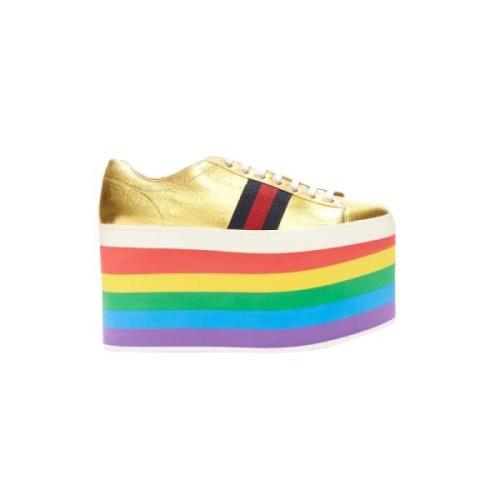 Gucci Vintage Pre-owned Laeder sneakers Multicolor, Dam