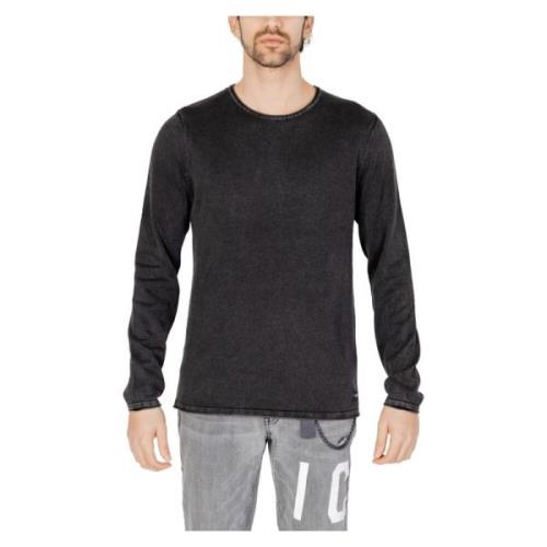 Jack & Jones Bomull Stickad Crew Neck Tröja Black, Herr