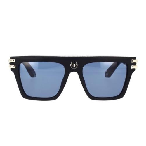 Philipp Plein Lyxiga Fyrkantiga Solglasögon Spp108V 0703 Black, Unisex