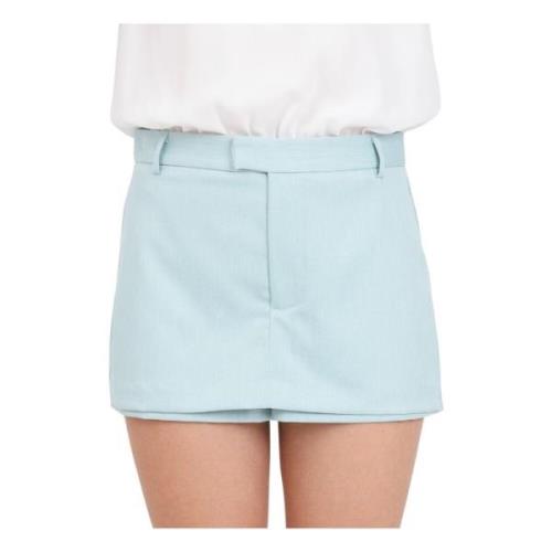 ViCOLO Aqua Grön Dold Knapp Shorts Blue, Dam