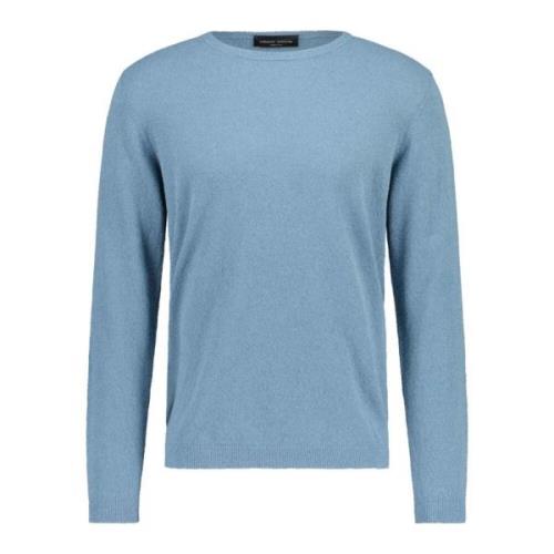 Roberto Collina Finstickad Pullover Regular-Fit Italien Blue, Herr