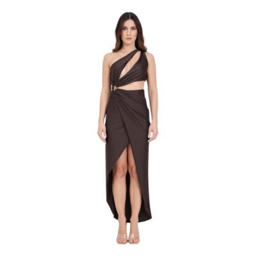 Amen Brun Choklad Cut Out Maxi Klänning Brown, Dam