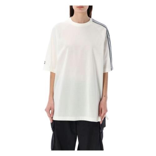 Y-3 3 Ränder Oversized Tee White, Dam