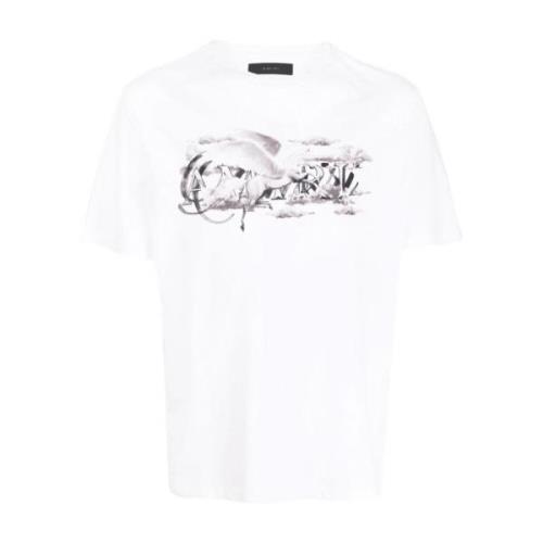 Amiri Pegasus Script Logo T-shirt White, Herr