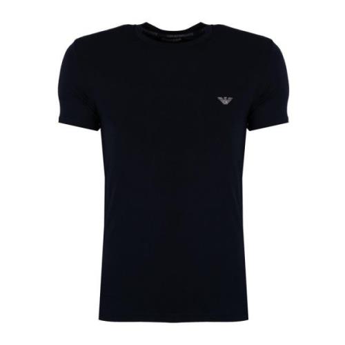 Emporio Armani Klassisk Rund Hals Logo T-shirt Blue, Herr