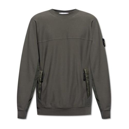 Stone Island Sweatshirt i kontrasterande tyger Gray, Herr