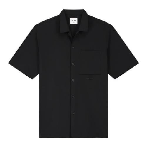 Olaf Hussein Svart Nylon Kortärmad Blus Black, Herr