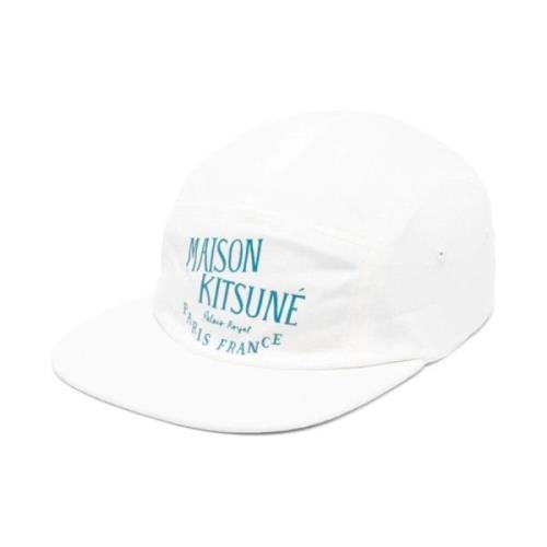 Maison Kitsuné Milk Logo Baseball Cap White, Herr