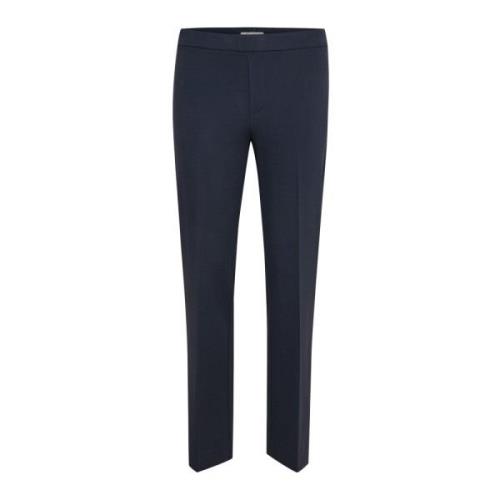 Part Two Straight-Leg Dark Navy Byxor Blue, Dam