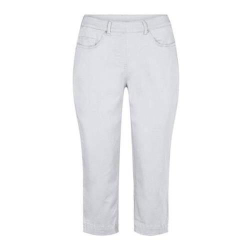 LauRie Klassiska Cropped Capri Byxor White, Dam