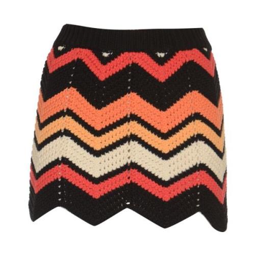 Alanui Chevron Sunset Orange Kjol Multicolor, Dam