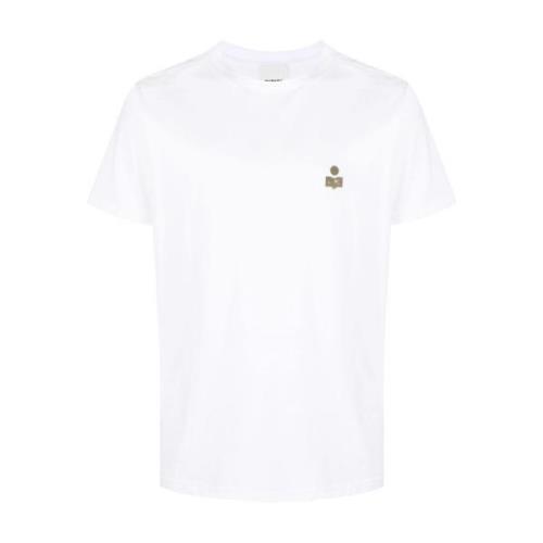 Isabel Marant Vit Logo Crew Neck T-Shirt White, Herr