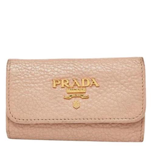 Prada Vintage Pre-owned Laeder nyckelhllare Beige, Dam