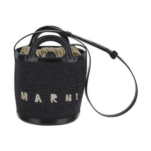 Marni Tropicalia Bomulls Bucket Väska Black, Dam